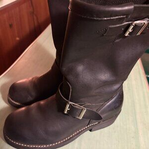 Mens Cody James CJ1320 Black Leather Soft Toe Engineer Boots Size 8.5 D